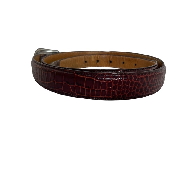 Vintage 1999 Men’s Belt Master Genuine Italian Leather Belt Golfer Buckle SZ 38 - Picture 3 of 10